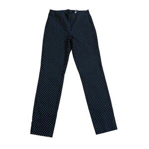 Who What Wear Black Polka Dot Elastic Waist Stretch Casual Pants Size 4